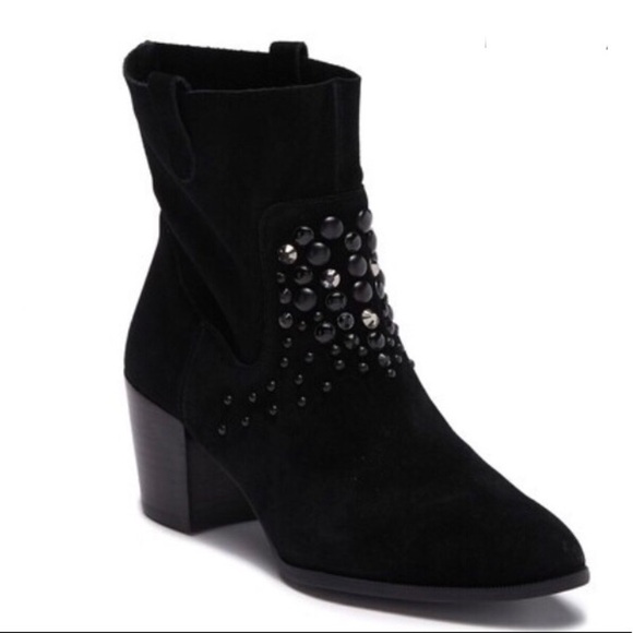 Anne Klein Shoes - Anne Klein Guinn Embellish Stud Suede Bootie 7.5